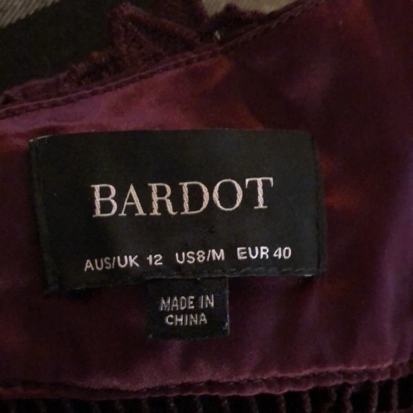 Bardot Deep Burgundy Lace Overlay Hater Backless Occasions Dress Size 8/M - Picture 11 of 13